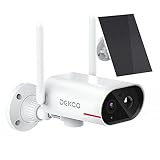 DEKCO 1080p WiFi Durable 170 Degree Rotating Indoor Outdoor Solar Powered Home Security Camera with 260 Degree View, Night Vision, and 2 Way Audio