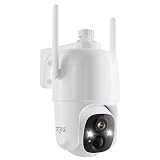 Dzees Wireless Security Camera Outdoor WiFi, Siren Alarm Spotlight Outdoor Camera Wireless Battery Powered, 360° PTZ Camera, AI Motion Detection, 2-Way Talk, Color Night Vision, IP66 Camera Cloud/SD