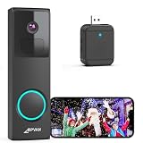 CPVAN Wireless Video Doorbell Camera with Chime - 1080P FHD Battery Smart Video Doorbell with AI PIR Motion Detection Night Vision, Instant Alerts, 2-Way Audio, Compatible with Alexa