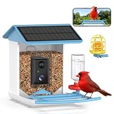 BROAIMX Smart Bird Feeder Camera,1080P HD Camera Auto Capture Bird Videos & Solar Panel, App Notify When Birds Detected, Free AI Identify Bird Species, Bird House with Built-in Microphone