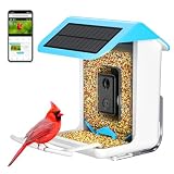 isYoung Smart Bird Feeder with Camera, AI Identify Bird Species, Wireless Connection Bird Camera with 5W Solar Panel, Auto Capture & Notify, Gifts for Bird Lover