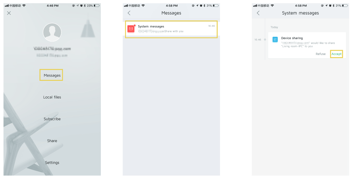 Operations on Shared User