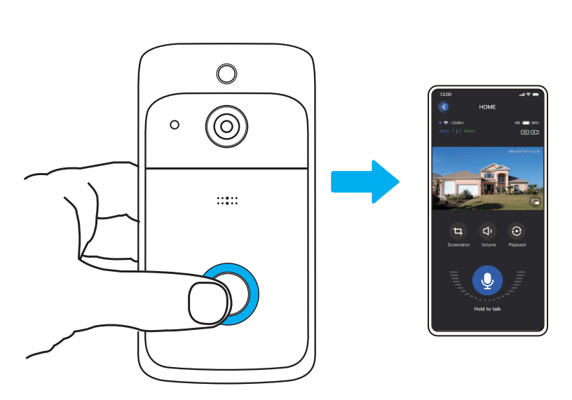 Set up your chime with the video doorbell.