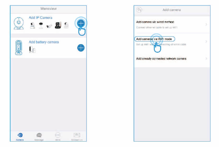 Add camera Via Wired Method
