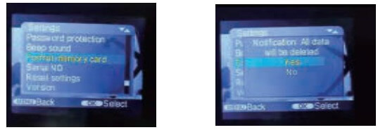 Insert memory card note