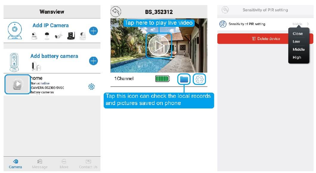 More Operations for the Battery Camera