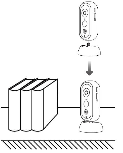 Mount the camera on a desktop or shelf