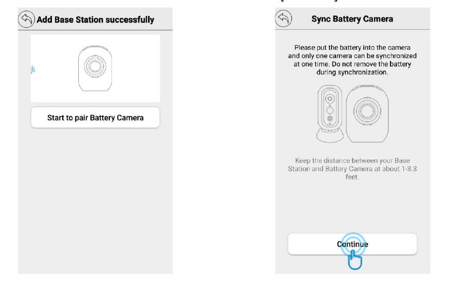 Sync Battery Camera to Base Station