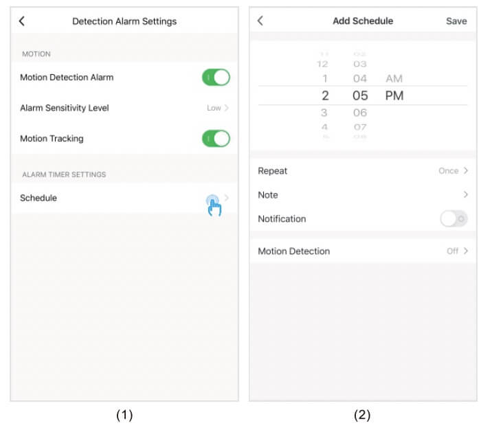Detection Alarm Settings