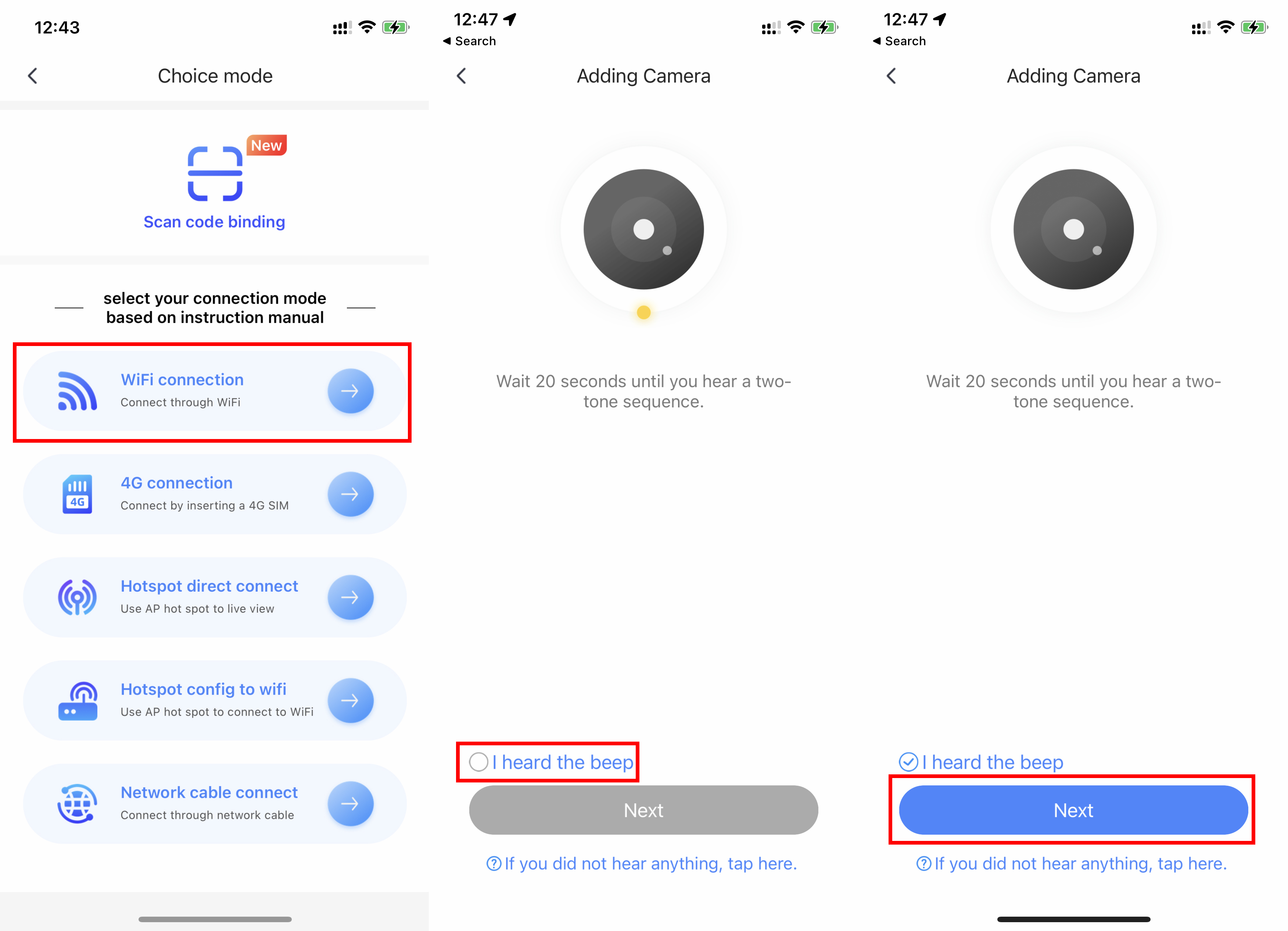 Add camera- WiFi connection - yi iot