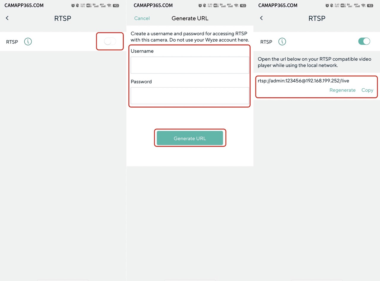 Get RTSP link