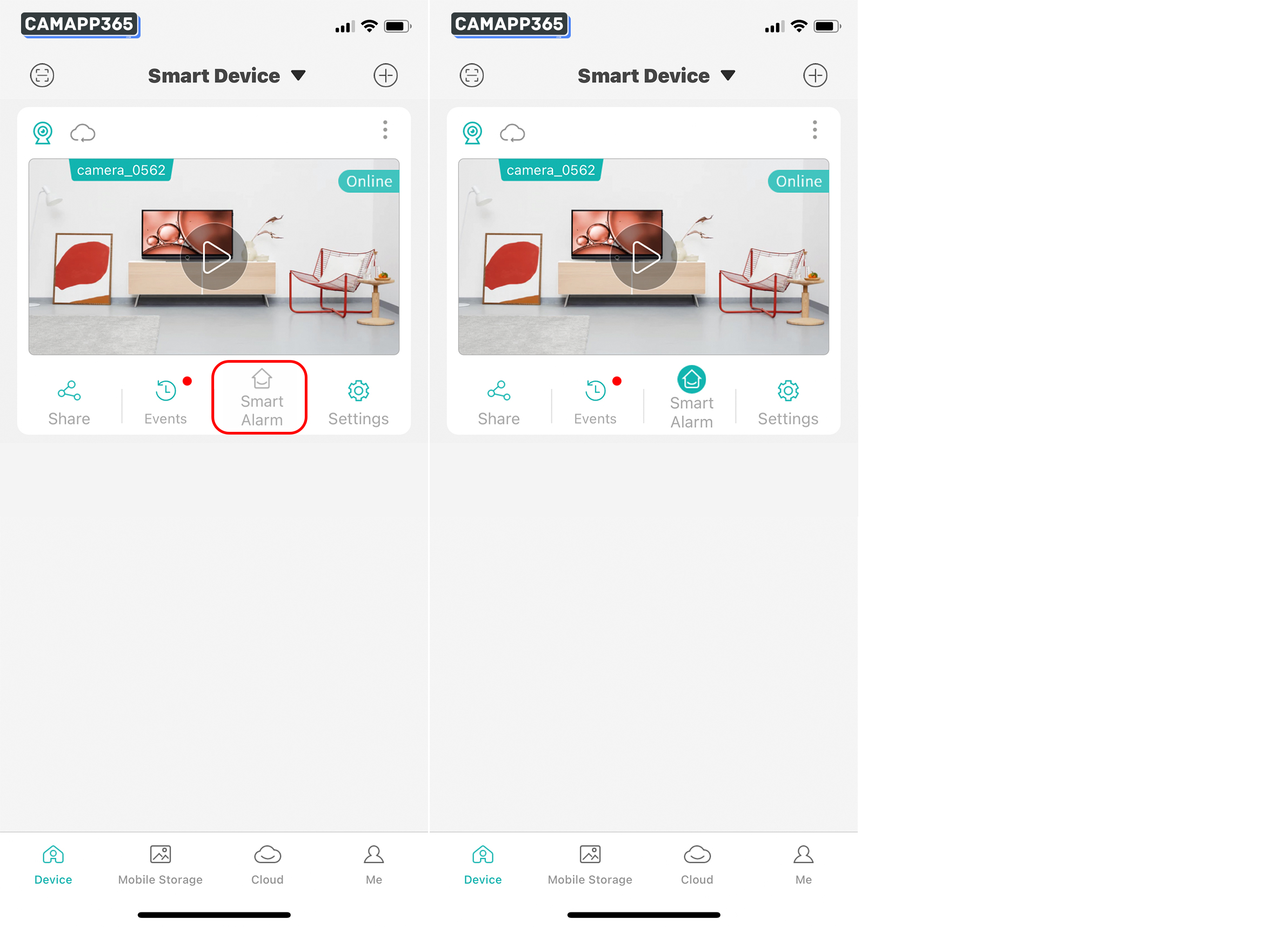 Motion detection alarm settings