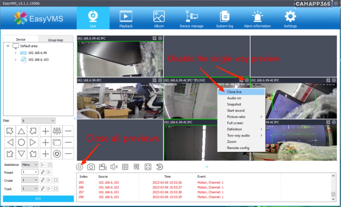 Real-time preview