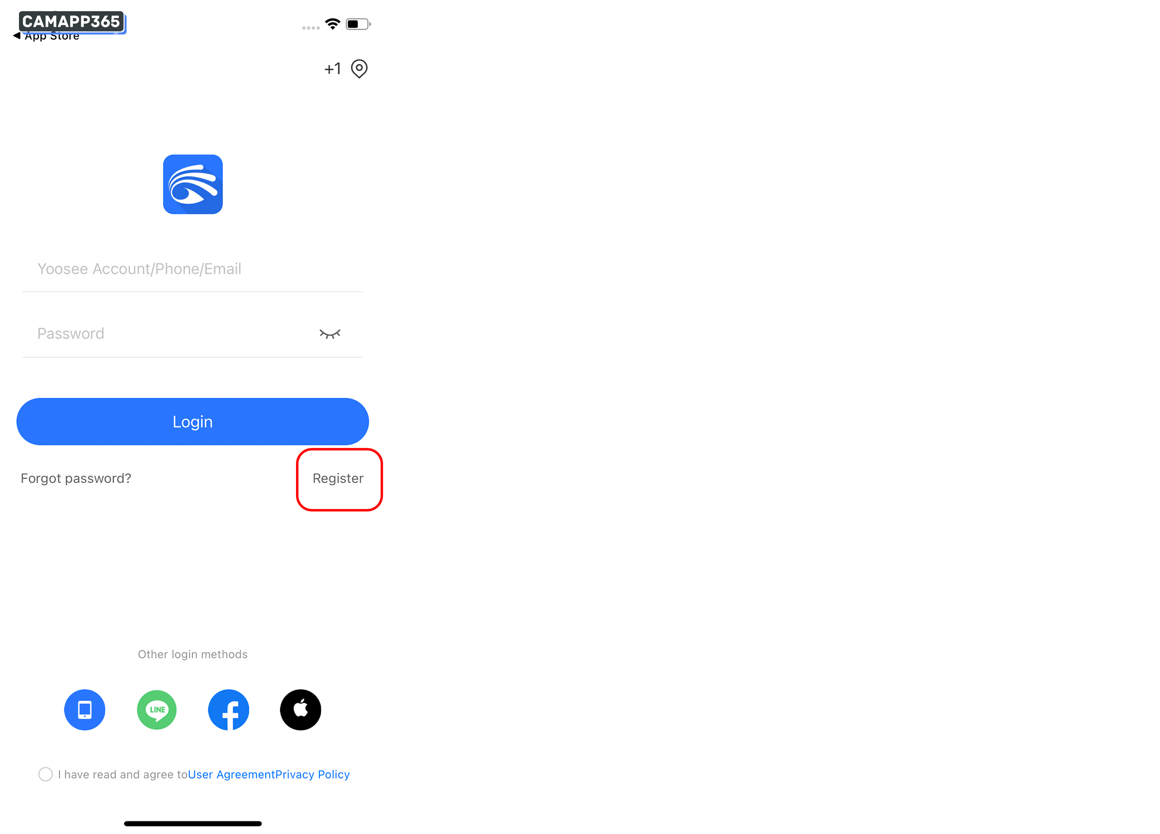 Register account and login YOOSEE