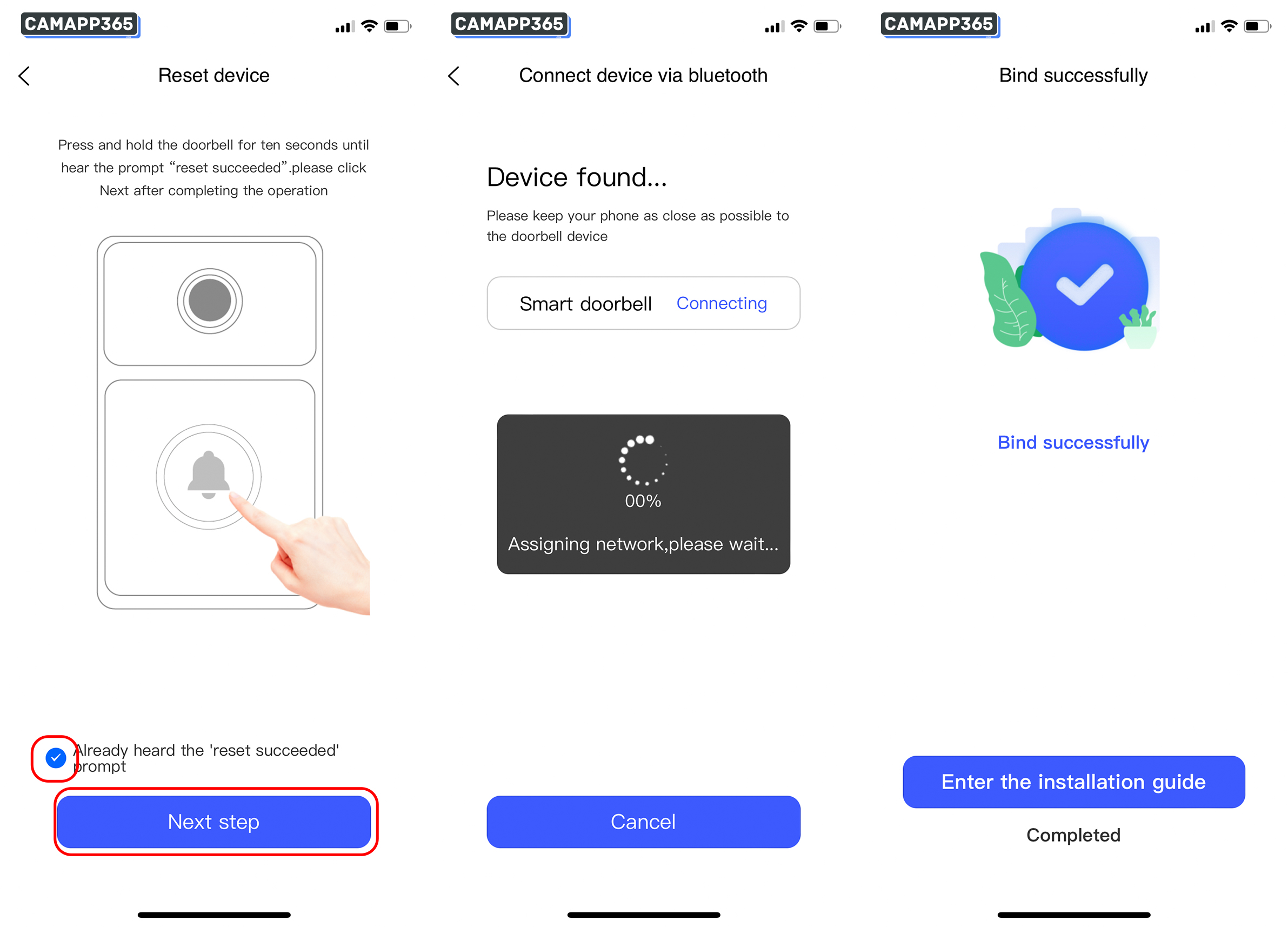 Connect X Smart Home Doorbell to wifi