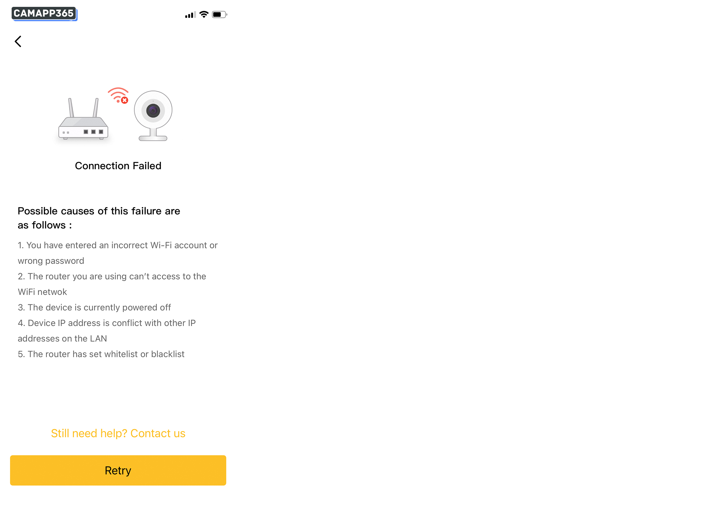 How to fix IPC360 Home Camera Connection Failed?
