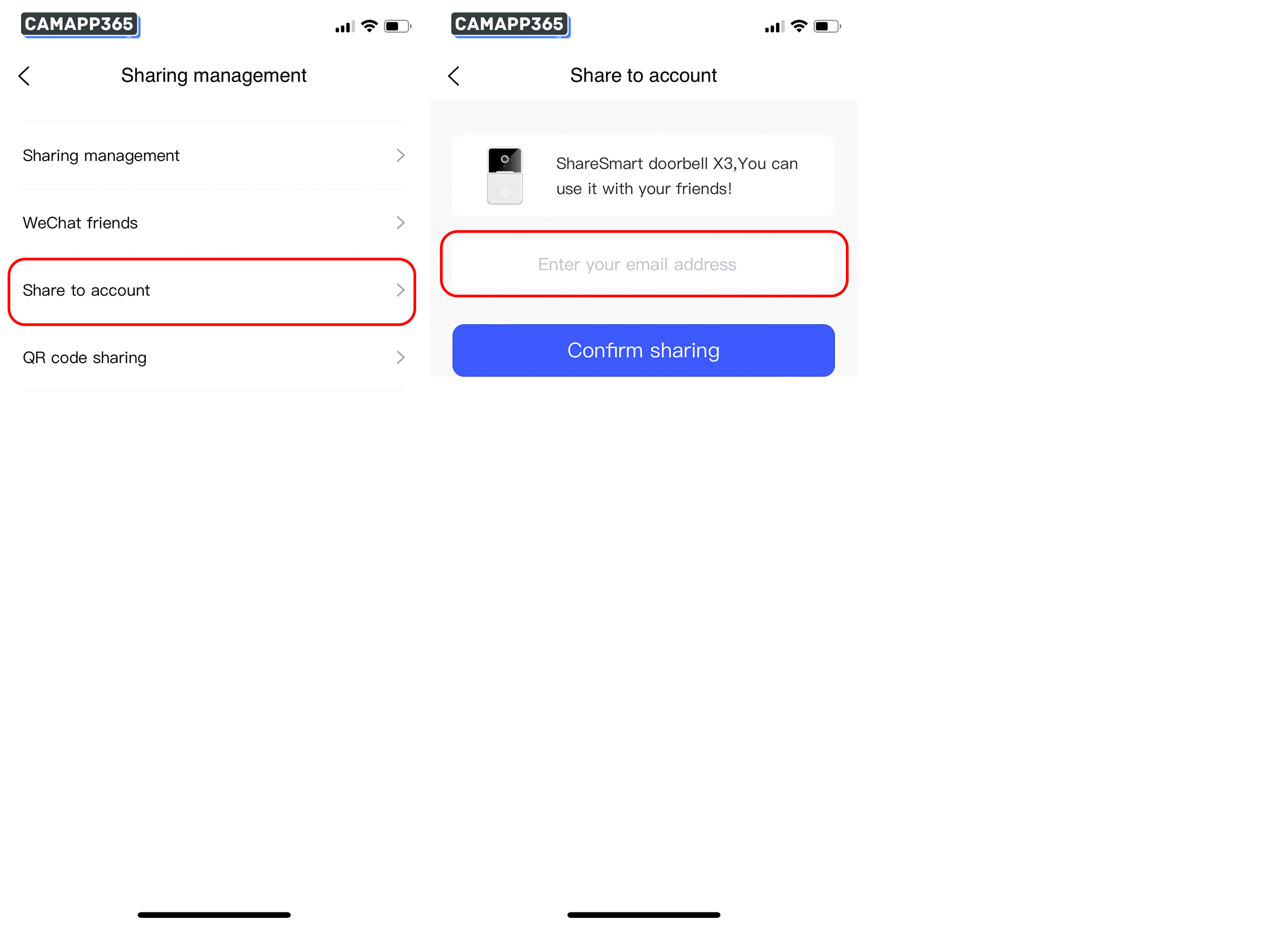 Share to account