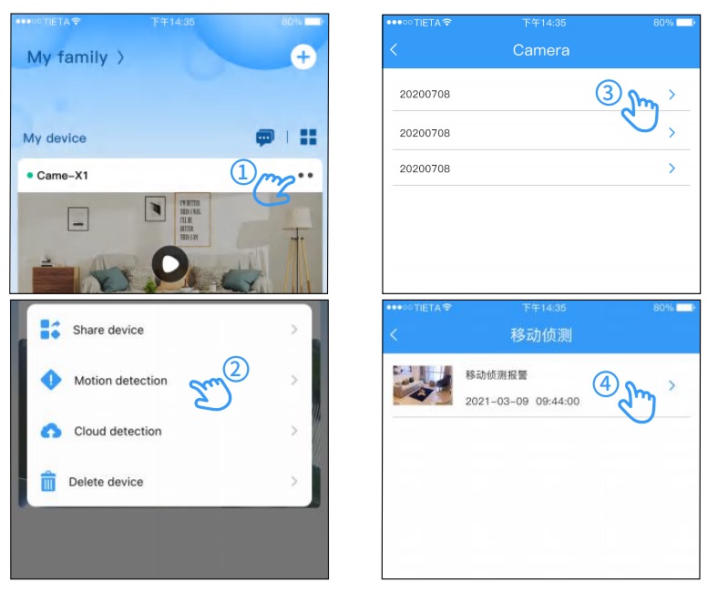 View motion detection records